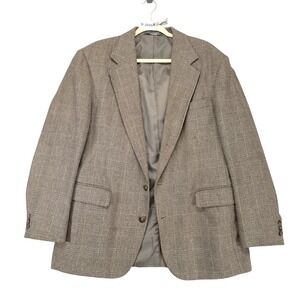 Vintage 80s Haggar Brown Tweed Sport Coat Mens 42 USA Academia Old Money Preppy